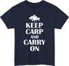 Keep carp and carry on t shirt  funny fishing pun classic retro meme tee gift