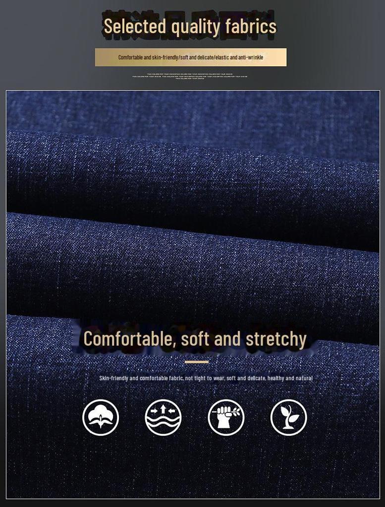 Men's Winter Thick Velvet Jeans - Loose Fit, High Waist, Ideal for Middle-Aged, Warm for Autumn & Winter