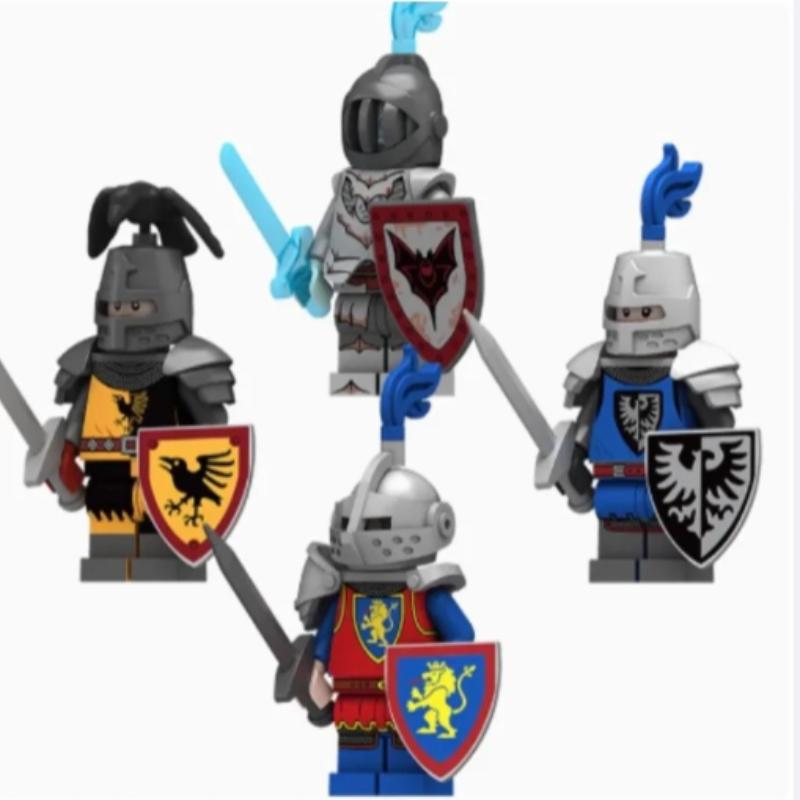 1 шт./4 шт. мини детская игрушка, средневековый ворон, черный орел, красный лев, черный рыцарь-солдат, игрушка-конструктор