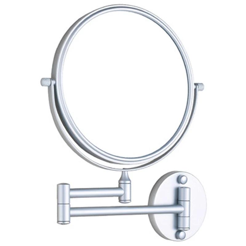 Folding Cosmetic Mirror Wall-mounted Punch-free Bathroom Accessories Telescopic Black Metal Magnifying Beauty Round Wall Mirror