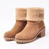 Women's Fur Warm Snow Boots 2023 Winter New Warm Wool Booties Ankle Boot Platform Shoes Turned-over Edge Casual Women Mid Boots