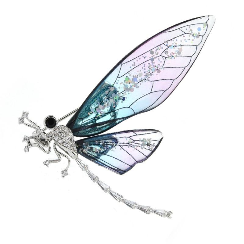 Transparent Dragonfly Brooches Women Big Insect Weddings Banquet Office Brooch Pins Gifts AVE