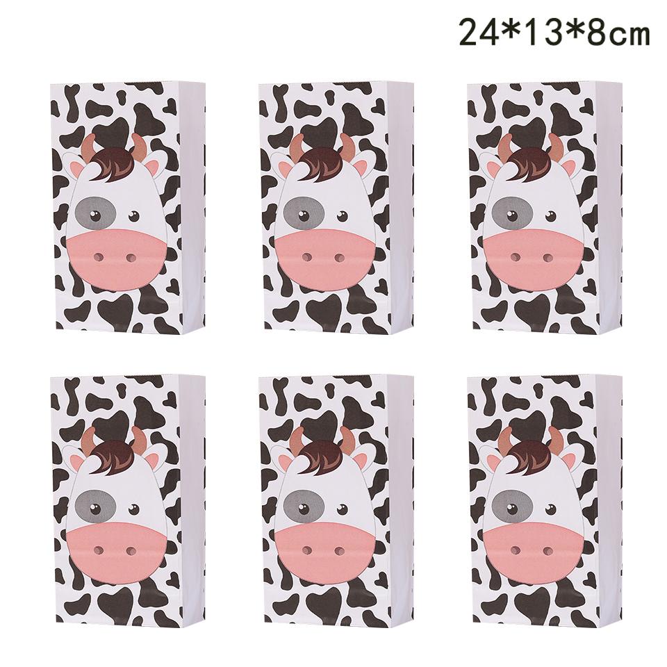 1Set Farm Animal Candy Bags Carton Cow/Pig/Sheep Cake Wrappers for Kids DIY Farm Animals Themed Happy Birthday Party Decorations