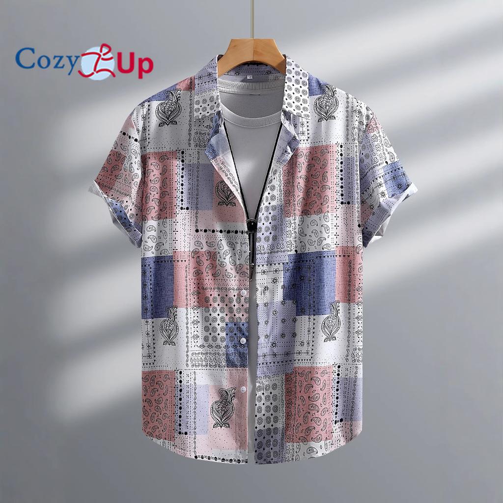 Мужская рубашка с коротким рукавом, мужская рубашка с принтом орехов кешью в стиле ретро, мужская рубашка, лето 2025 г., новое поступление