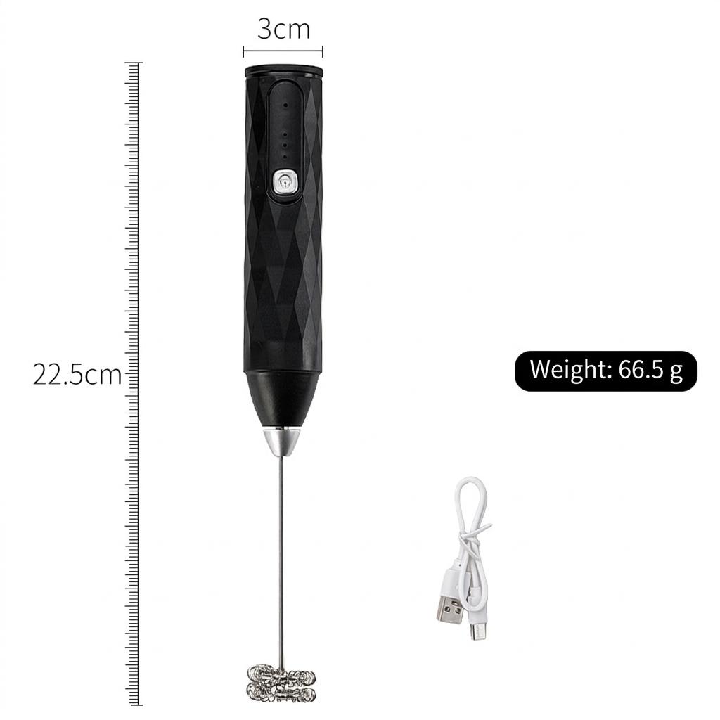 Cross-Border New Style Rechargeable Stainless Steel Plastic Modern Minimalism Milk Frother Coffee Whisk Stirring