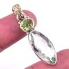 Natural Green Amethyst,Peridot 925 Solid Sterling Silver Gift Pendant 1.50" S4d46