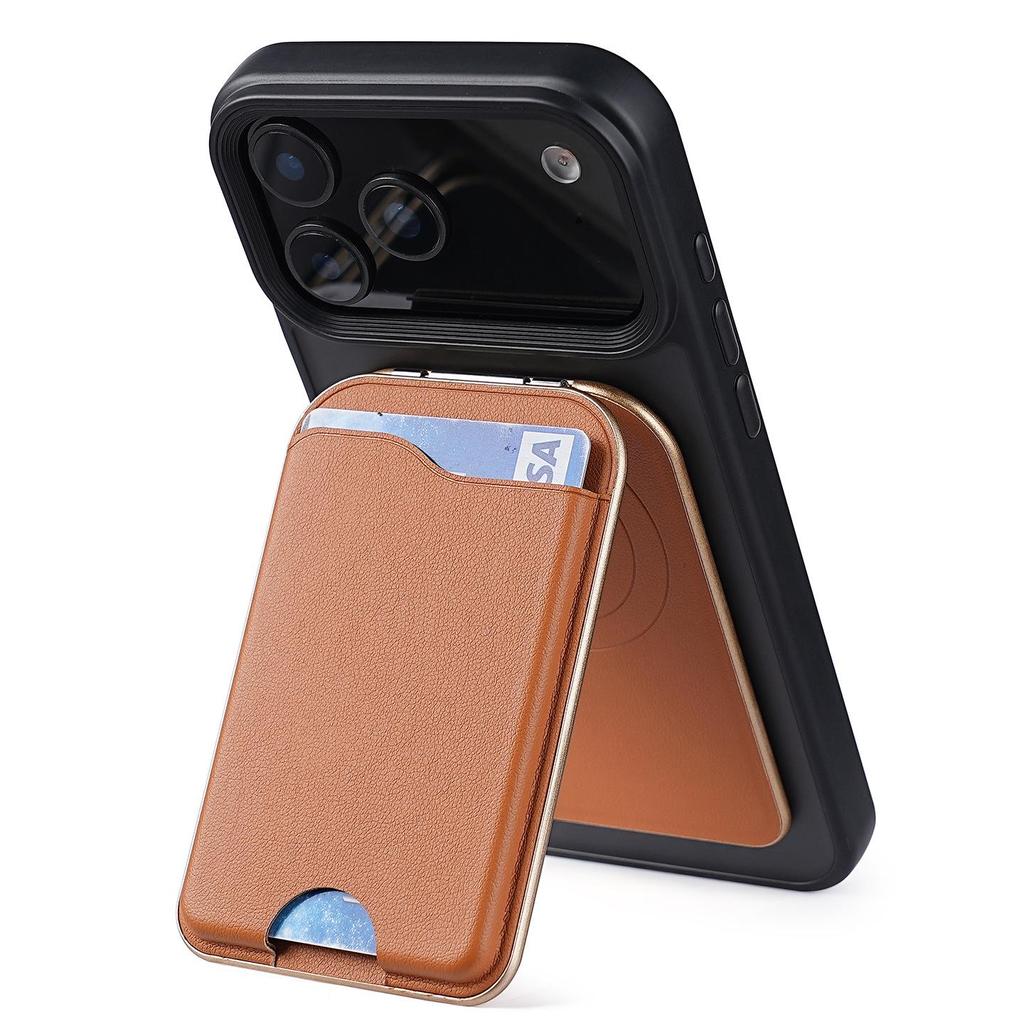 iPhone 17 Magnetic Bracket Magsafe Rotating Mirror Stand with Card Holder