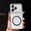 Улучшенный чехол с защитой большого объектива для realme C65s, C63, C61, Note 70. Роскошный кожаный чехол с магнитным кольцом