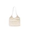 Lace Flowers Women Shoulder Bag Thin Polyester Ladies Shopping Handbags Solid Color Girs Book Bags Casual Female Travel Tote