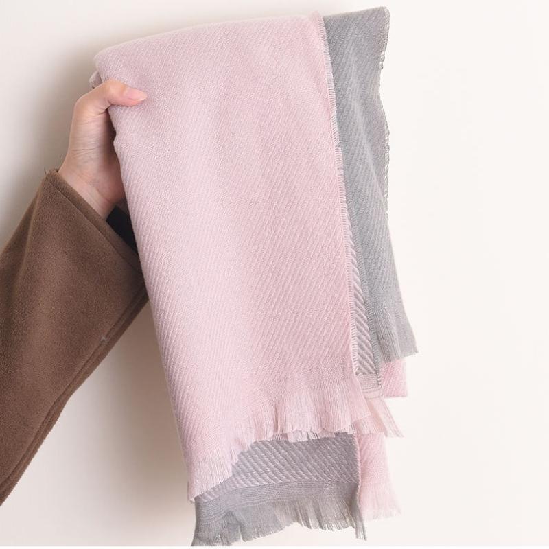 Autumn Winter Double-sided Color-blocked Women Scarf Imitation Cashmere Female Versatile High-end Warm Shawl
