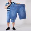 Летние тонкие мужские джинсовые шорты больших размеров, мужские прямые свободные брюки среднего размера