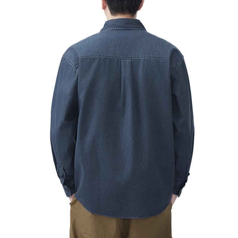 Spring New Japanese Retro Men's Loose Long-sleeved Casual Cotton American Work Shirt