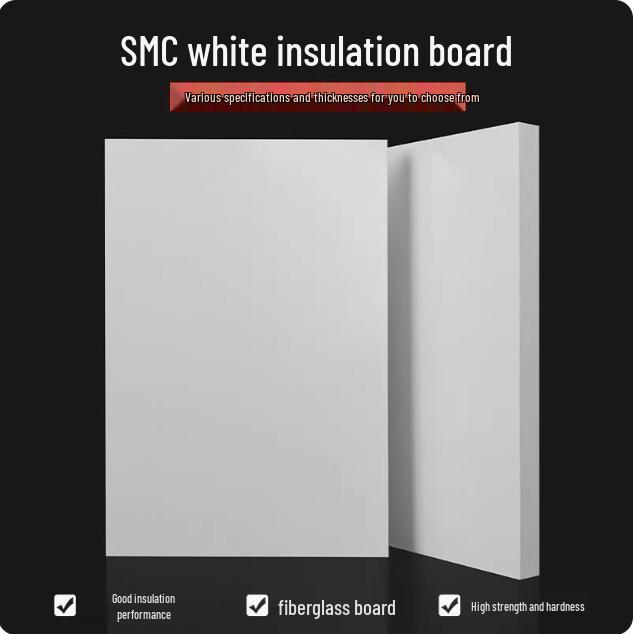 White Flame-Retardant SMC Board: High-Voltage Insulation, Heat and High-Temperature Resistant, Fireproof Electrical Box, Customizable High Hardness.