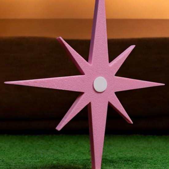 4Pcs Retro Starburst Wall Decoration 3D Printed Mini Mid-Century Starburst Wall Art Home Bedroom Living Room Bathroom Wall Decorative Sign