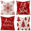 Christmas Red Throw Pillow Case Holiday Home Decoration Cushion  Cover Cojines Decorativos Para Sofá Poszewki Na Poduszki