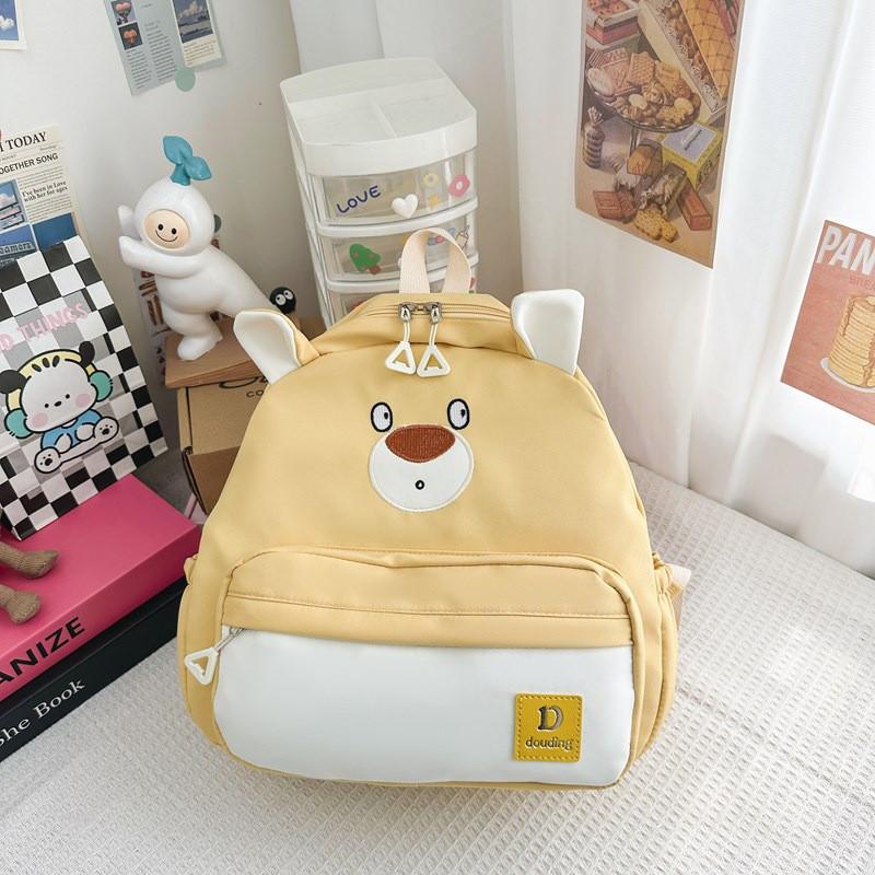 Children Bear Little Backpack Zipper Design Adjustable Shoulder Straps Schoolbag