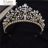 Цветок Цирконий Камень Крест Диадемы Невесты Корона Головные Повязки Принцесса Головной Убор Свадебная Диадема Выпускной Свадебные Украшения Для Волос