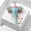 Vintage Oil Drop Brooch Fashion Auspicious Diamond Encrusted Elephant Corsage Pin Accessories Women's Brooch