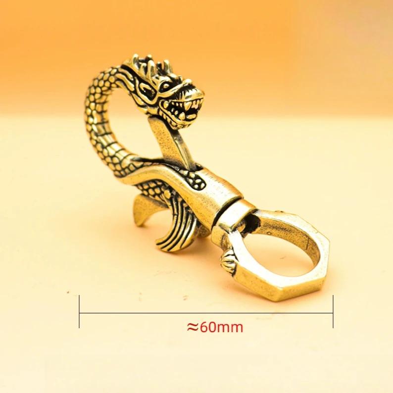 1Pcs Phoenix Buckle Brass Creative Eagle Buckle Keychain Waist Hanging Chain Pendant Personalized Retro Gift Chinese Style Brass