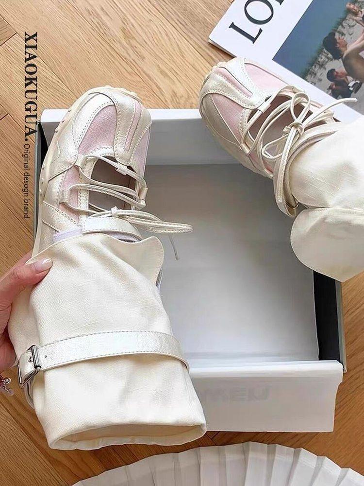 Дядя Вэнь имеет те же туфли-пуанты Romank~ Женские тренировочные туфли на платформе Одинарные туфли Мэри Джейн Крутые ботинки на устойчивом каблуке Короткие ботинки