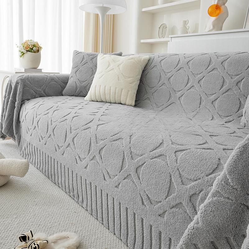 Cream Style Sofa Cover Towel High-Grade Comfortable Cotton Velvet Sofa Towel Plush Sofa Cover Cover Cloth
