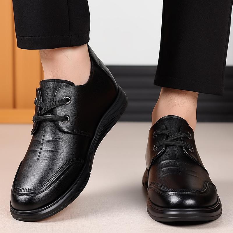 2024 осень новые мужские деловые кожаные туфли на шнуровке мужские повседневные туфли с мягкой подошвой и мягким лицевым элементом для пап среднего возраста 7706