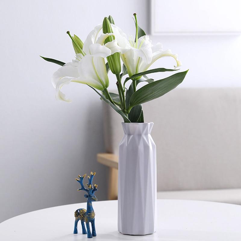 Nordic Style Flower Vase Living Room Decoration Ornaments Modern Origami Plastic Vases Pot For Flower Arrangements Home Decor
