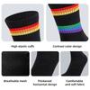 2PCS Cotton Striped Socks Rainbow Stripe Sports Running Socks Sweat Absorbing Running Socks  Running