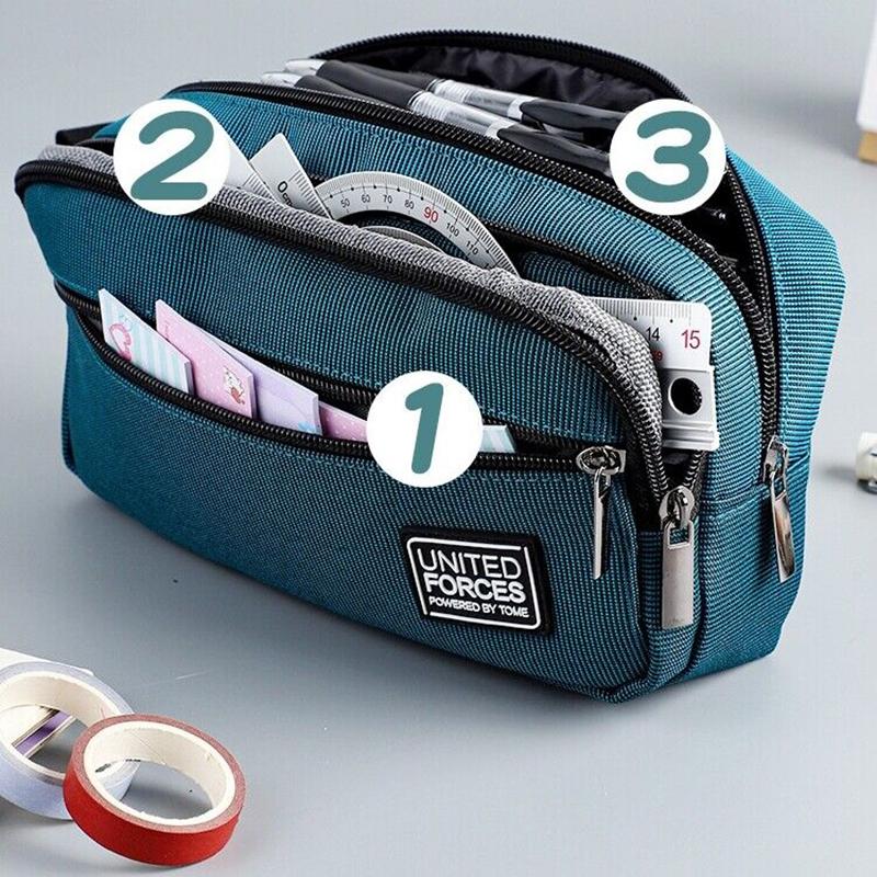 Пенал для девочек и мальчиков Большие пеналы большой емкости с 3 отделениями