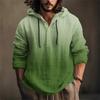 Printed Men's Cotton And Linen Shirt Hooded Long-sleeved Hooded Spring And Summer Casual Daily Wear