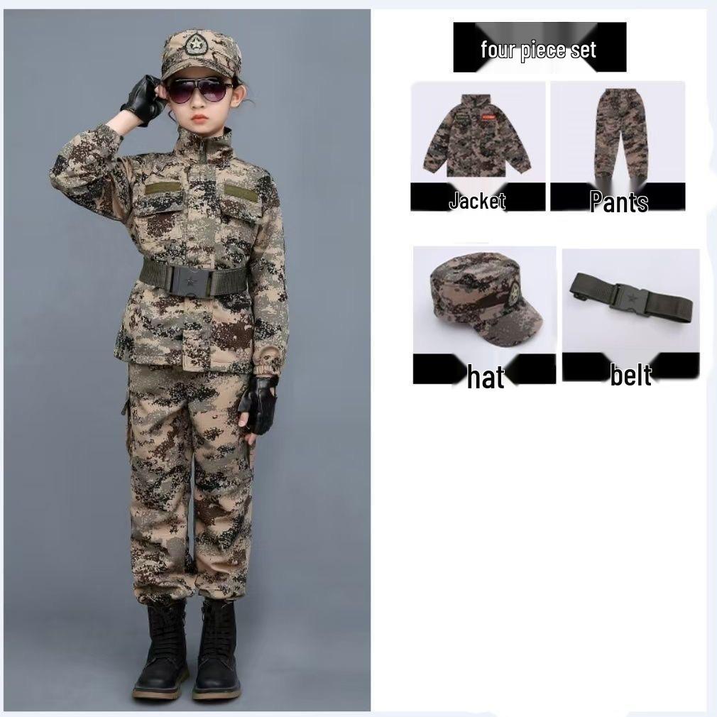 Детский камуфляжный комплект одежды для школы, военных тренировок и летнего лагеря