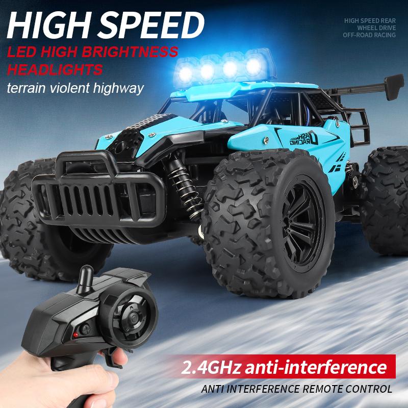 1:16 20 км/ч RC автомобиль со светодиодной подсветкой 2.4G высокоскоростной внедорожный скалолазание 2WD радиоуправляемый автомобиль игрушка подарки для мальчиков девочек детей