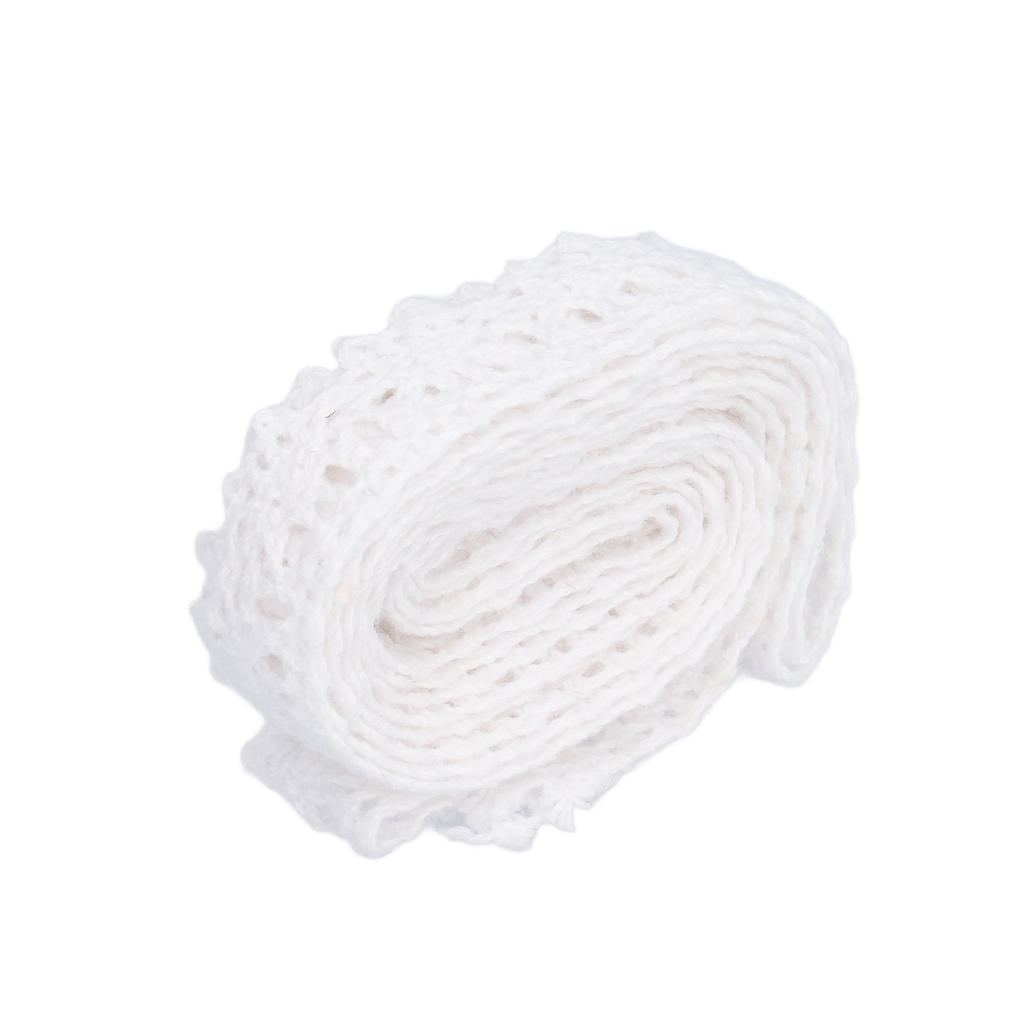 Lace Ribbon Cotton Thread 20 Yards White Decorative Accessories for Clothing Gift Decoration