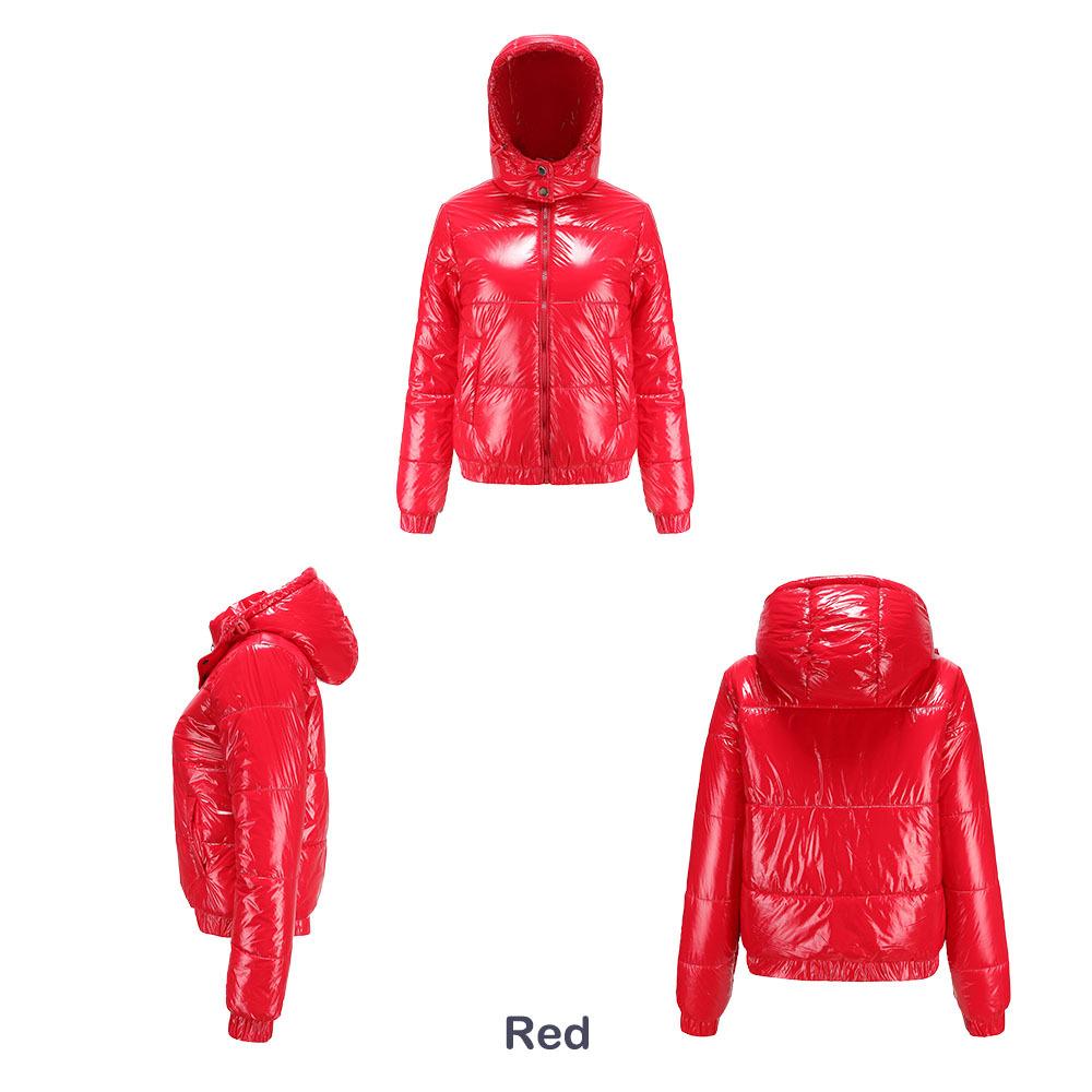 Куртки для женщин флисовая куртка осень-зима с капюшоном из хлопка 20D ламинирование брызгозащитная модная куртка с длинными рукавами блестящая хлопковая одежда женская