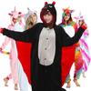 Adult Warm Soft Cosplay Bat Panda Unicorn Flannel Pajamas Animal Fish Cat Cow Skeleton Costume One Piece Sleepwear Winter Jumpsuits Pijama Homewear