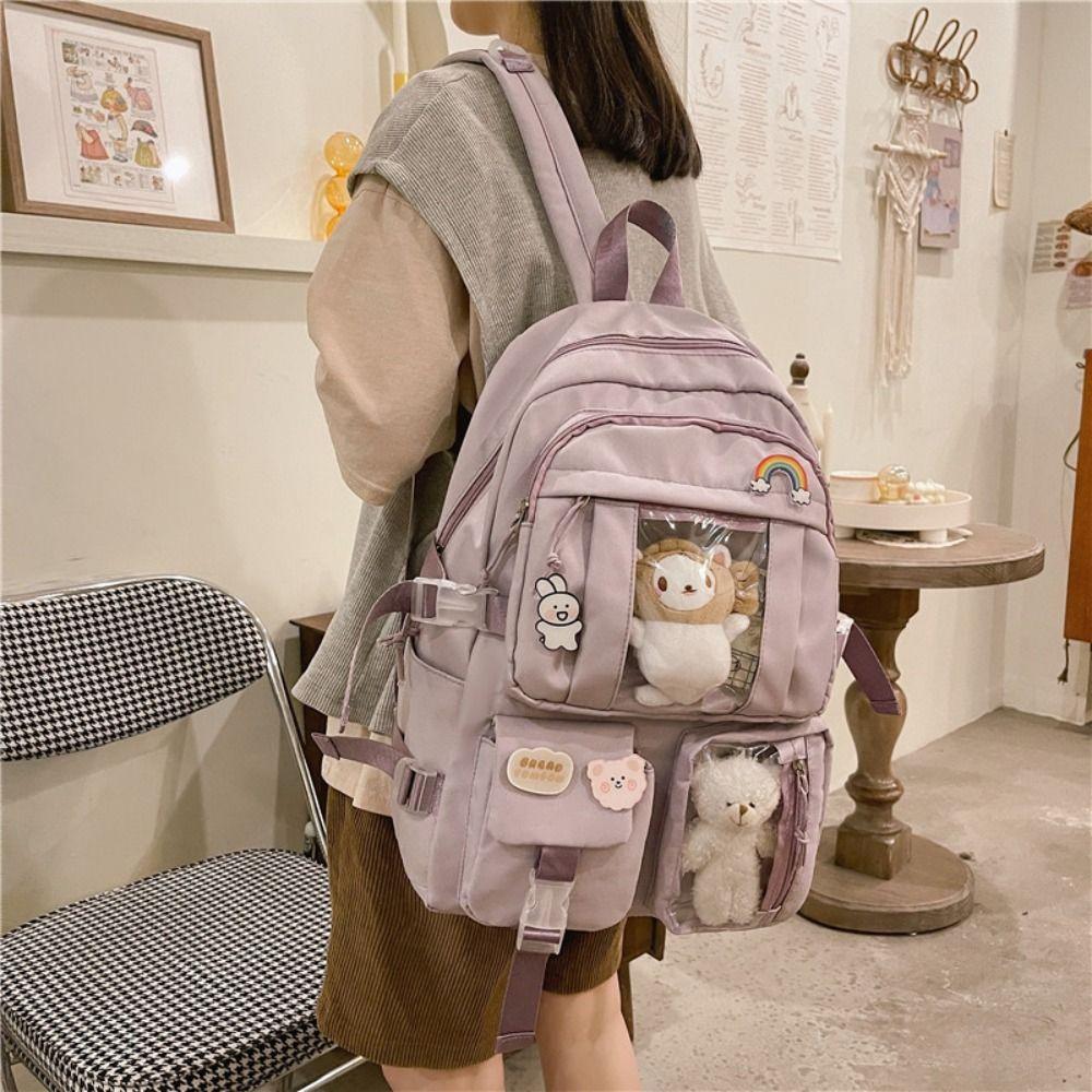 High Quality Waterproof Book Bag Multifunctional Nylon Large Capacity School Bag Travel Backbag School Rucksack