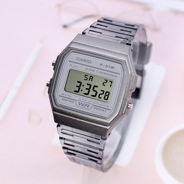 Casio Clear Band Transparent Square Common Digital Wristwatch