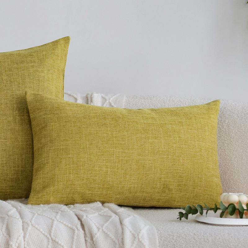 Плотный Лен Однотонная Наволочка для Подушки Дивана Подушка Гостиная Подушка для Спины Автомобиль Отель Поясничная Подушка