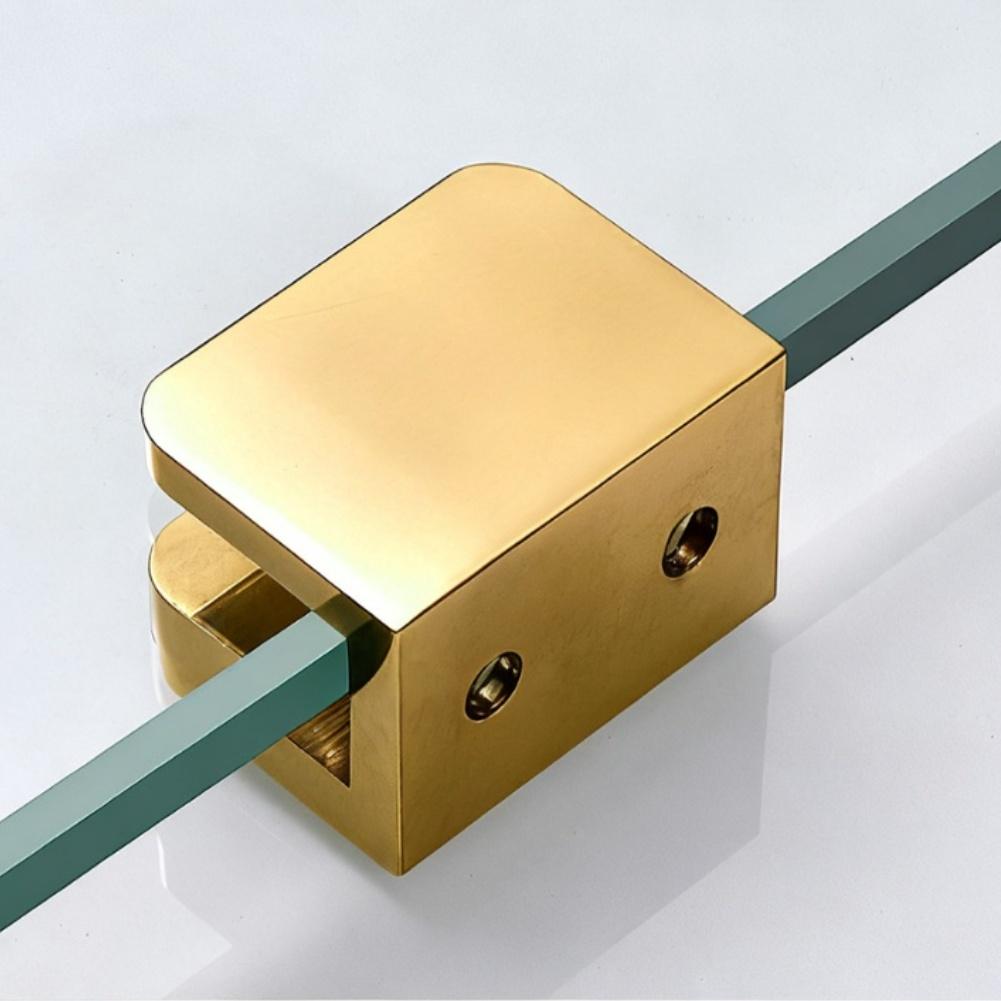 1pc Sturdy Brass Glass Clamp Fixing Bracket For Bathroom Shelves Wine Cabinets Glass Partitions Easy Installation
