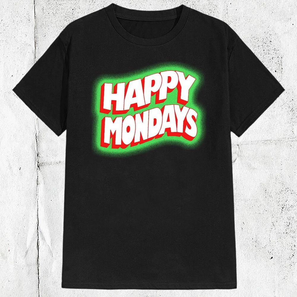 Happy Mondays футболка ЧЕРНАЯ с коротким рукавом Все размеры S-5XL 1T243 Унисекс Футболка