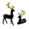 2/4Pcs Christmas Reindeer Statue Standing Sitting Elk Silhouette Figurine Deer Sculpture Home Office Desktop