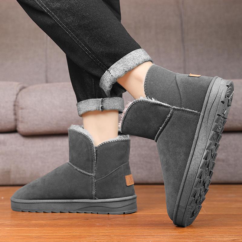 Зимняя пара больших размеров, модная, легкая, толстая и теплая, с плюшевой высокой хлопковой обувью и зимними ботинками 36-45