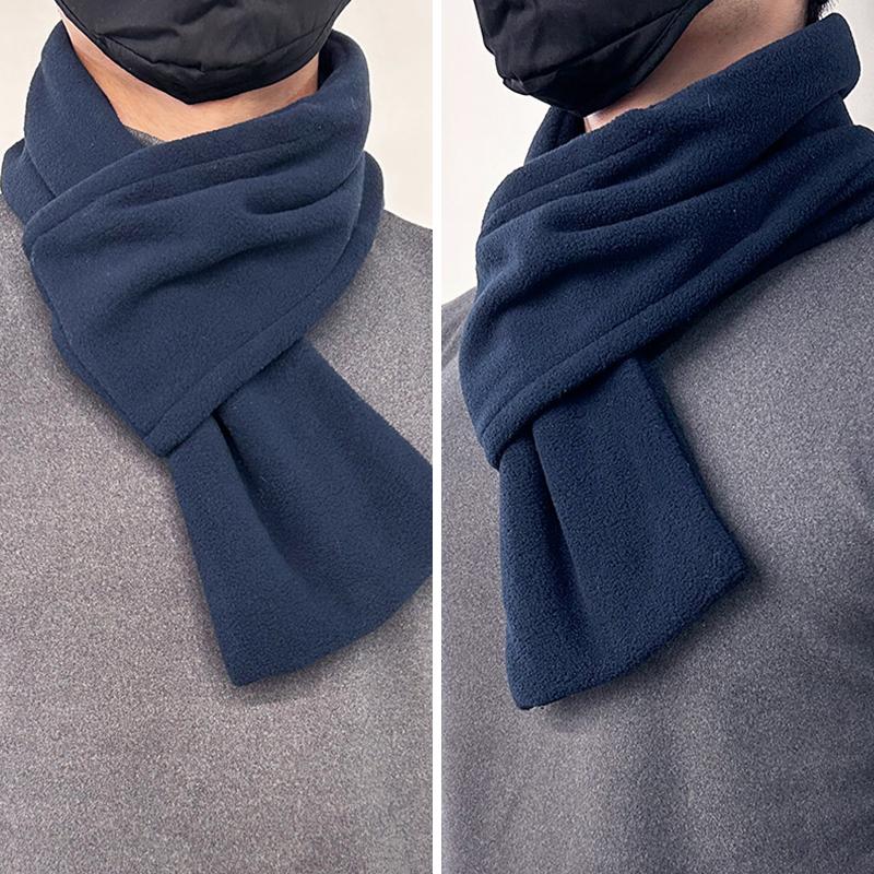 1PC Fashion Men Cross Scarf Winter Warm Fleece Scarves Soft Neckerchief Plush Velvet Cycling Scarves