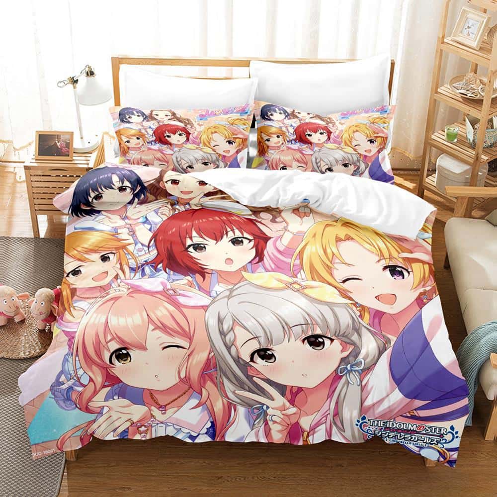 Модный 3D-принт Аниме Кавайные Девочки The Idolm@Ster Комплект постельного белья Односпальный Полуторный Двуспальный Queen King Размер Комплект постельного белья для спальни Пододеяльник Комплекты