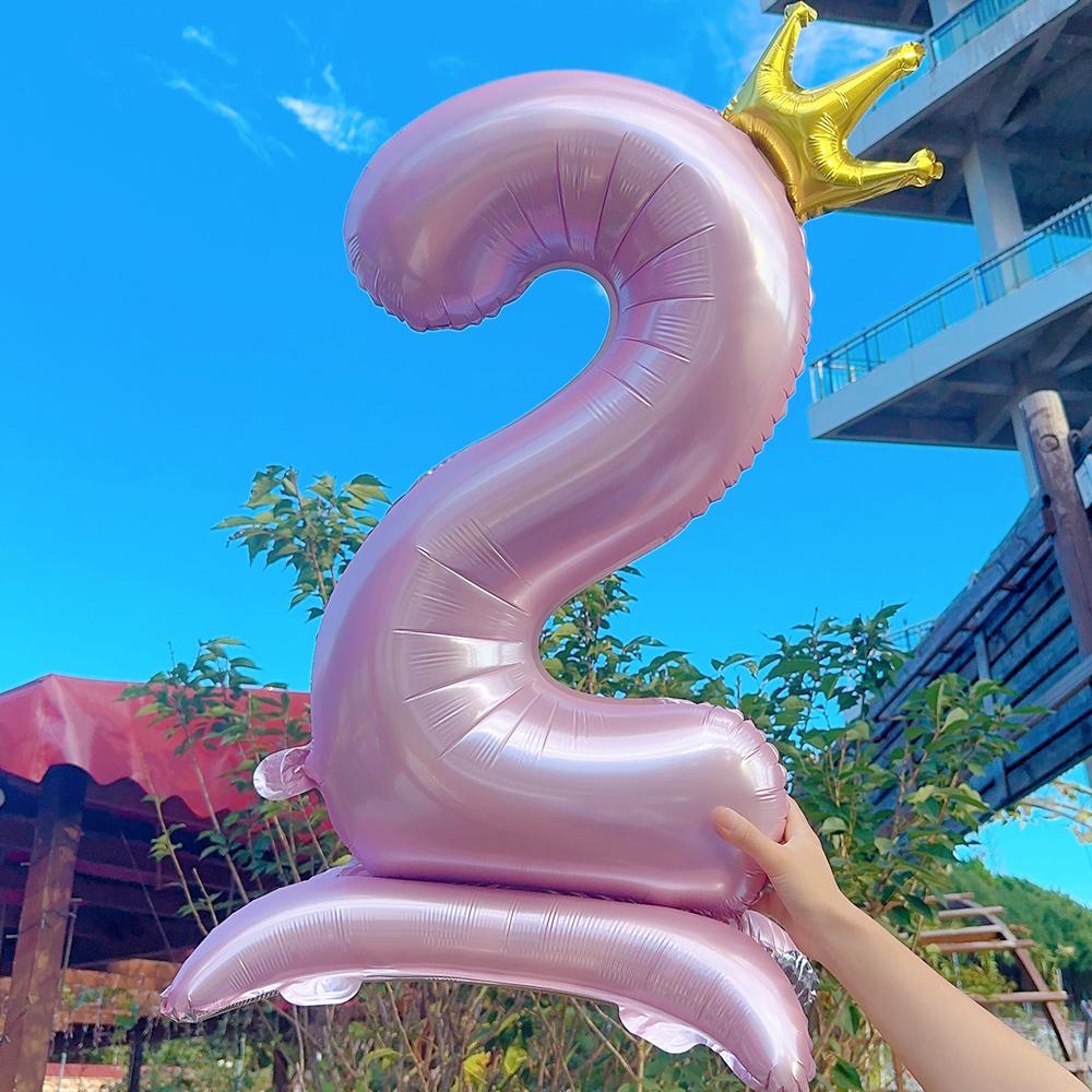 40Inch Birthday Foil Balloon Large Digital Helium Number Balloon With Crown 0-9 Happy Birthday Wedding Party Decoration Supplies