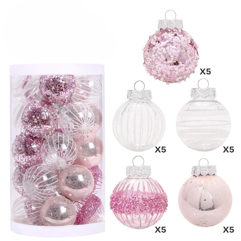 Christmas Ball Set Ornaments 25PCS for PET Painted Christmas Tree Party 2.36" Shatterproof Festive Decor Home New Year Accessory