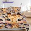 Giraffe Pattern Bedding Quilt Set Quilt Cover Pillowcase Home Decoration Birthday Gift (1 * duvet cover + 2 * pillowcase, without core)