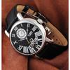 [Ticento]Men’s Automatic Leather Watch TS50021WTB DUAL, Korean Luxury Watches