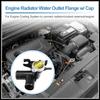 Engine Radiator Filler Neck with Fully Sealed Cap Replacement for Hyundai Elantra 11-16 for Kia Forte 14-18, No.25329-3X600/25330-1P000 Plastic Black