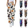 Женские модные Хэллоуин свободные спортивные брюки повседневного стиля однотонные с кулиской на талии